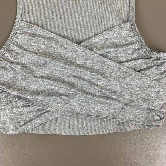 Free People Movement Womens M Cropped Tank Top Gray Cross Front Bralette Bra - Picture 5 of 16